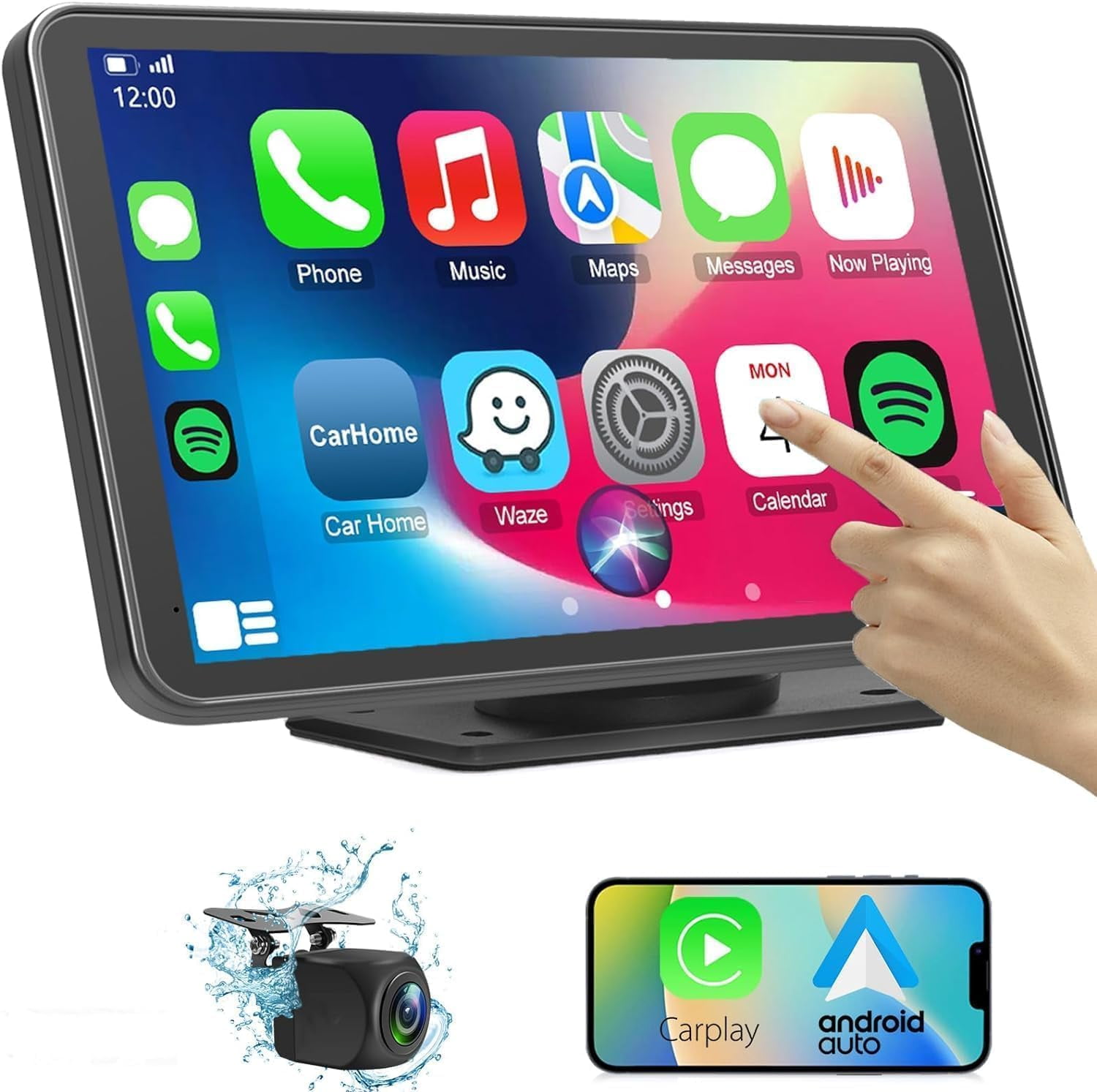 Wireless Apple CarPlay and Android Auto for Car, 7" HD Touch Screen Car ...