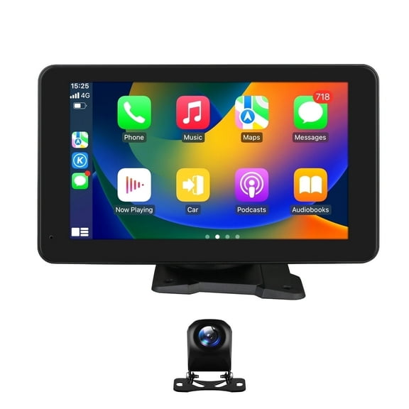 Wireless Apple Carplay Android Auto 7" Touch Screen Universal Car Stereo Radio Head Unit Multimedia GPS Navigation Player With Rear View Camera