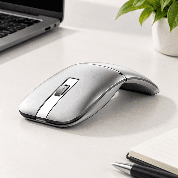 Wireless Arc Travel Mouse 5.0/4.0 & 2.4g Tri-mode Rotating Foldable Mice Type-c Rechargeable Multi-device For Laptop Pcbook Chrom