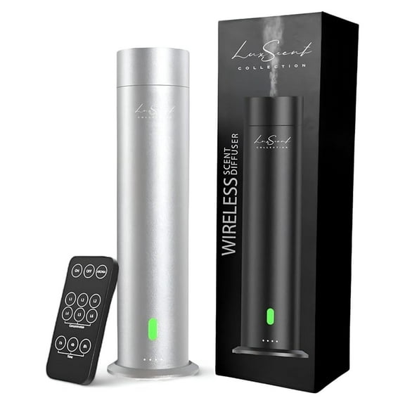 Wireless Aroma Diffuser Scent Oil - Home Luxury Portable Scent Diffuser - Control Wireless Diffuser - 1000 sq. ft Coverage - Oil Diffuser App Control - Aromatherapy (Silver)