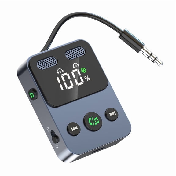 Wireless Audio Bluetooth 5.3 Adapter Transmitter Receiver for Car Music Headphone Speaker Wireless TV PC Adapter 3.5mm,1 x Wireless Audio Adapter