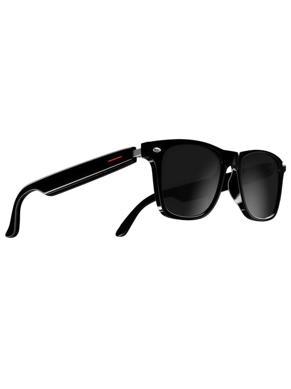 Wireless Audio Sunglasses E13-C, Fashionable Black Frame, Built-In Speakers, Sunlight Protection, AI Voice Control, Long Battery Life, Wireless 5.0, Suitable for Men and Women