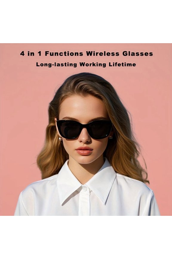 Wireless Audio for Women, Smart Eyewear, Open-Ear HD Spekaers with Touch Control, Noise Cancelling Mic, Voice Command Smart Glasses, Extended Playtime for Driving///Workout