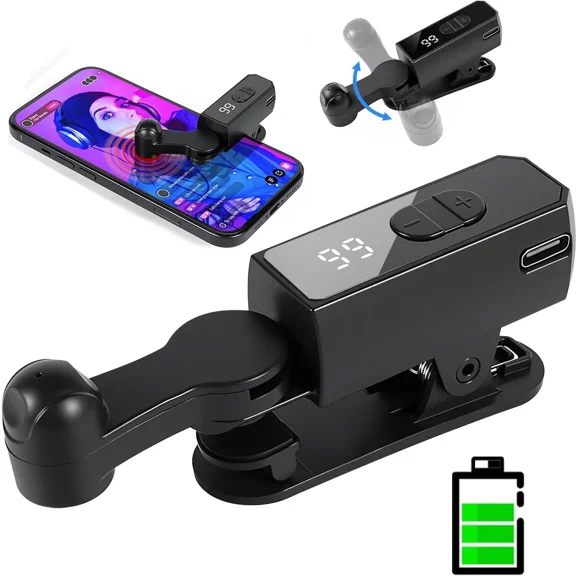 Wireless Auto Clicker for iPhone & Android, 107 Adjustable Speed Levels, Rechargeable Screen Tapper for Live Stream Likes, Games & Flash Purchases(Black)