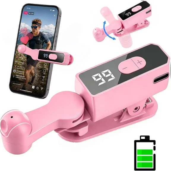 Wireless Auto Clicker for iPhone & Android, 107 Adjustable Speed Levels, Rechargeable Screen Tapper for Live Stream Likes, Games & Flash Purchases(Pink)