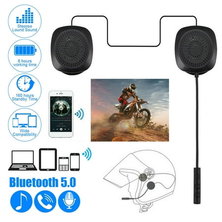 Wireless BT Motorcycle Headset, Geva Motorcycle Wireless BT Headset for Helmet Motorcycle, Automatic Answer, 8 Hours Playing Time High Sound Quality System