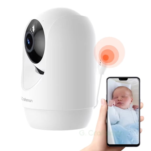 Wireless Baby Monitor Camera with AI Detection and Night Vision, 2.4G/5G WiFi Indoor Security Cam for Nursery