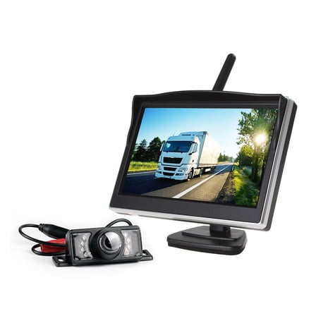 Wireless Backup Camera 5.0 Inch TFT LCD Car Monitor Reversing Camera Wireless With Monitor Rear View Camera For Car ,Flexible Double Bracket Installation