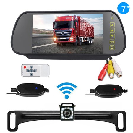 Wireless Backup Camera Car Rear View 7" Monitor HD Parking System Night Vision