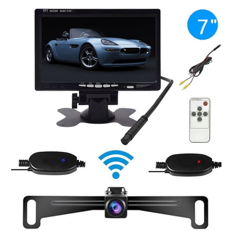 Wireless Backup Camera Car Rear View 7" Monitor HD Parking System Night Vision