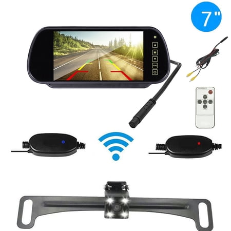Wireless Backup Camera Car Rear View 7" Monitor HD Parking System Night Vision