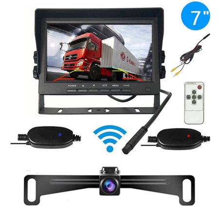 Wireless Backup Camera Car Rear View 7" Monitor HD Parking System Night Vision