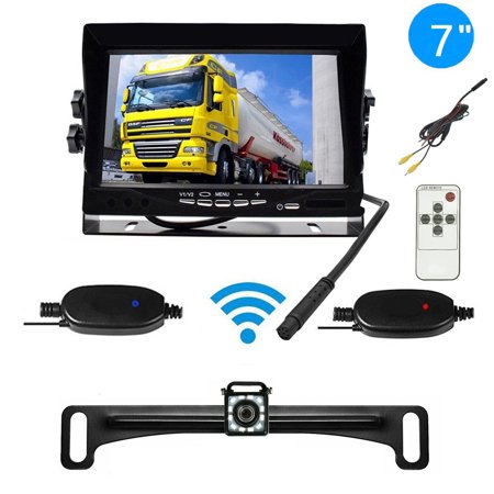 Wireless Backup Camera Car Rear View 7" Monitor HD Parking System Night Vision