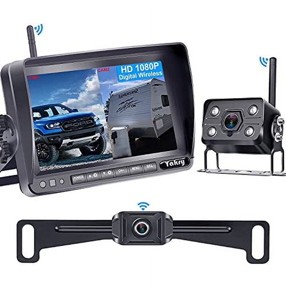 Wireless Backup Camera for RV HD 1080P,7 Inch DVR Monitor with Car