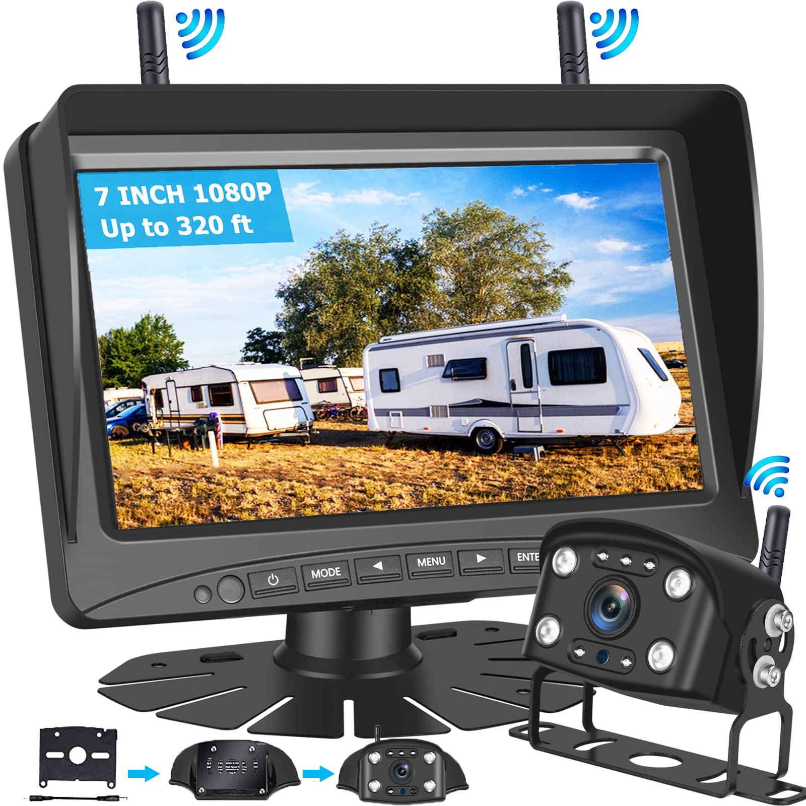Wireless Backup Camera for RV/Trucks/Trailer/Camper/5th Wheel/Boat,Back