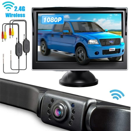 Wireless Backup Camera System 170° 5" TFT LCD Rear View Monitor IP67 Waterproof Night Vision Reverse Camera for Car MPV SUV RV
