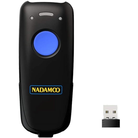 Wireless Barcode Compatible with Bluetooth Function, 2.4G Wireless & Wired 3-in-1 Bar Code Portable USB CCD Reader, Work with iPhone iPad Android Windows Mac OS-Dark Blue