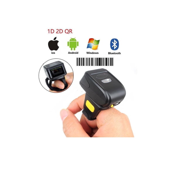 Wireless Barcode Scanner 1D 2D QR Portable Wearable Ring Finger Mini Bar Code Reader Versatile 3-in-1 Compatible with BT & 2.4GHz & USB 2.0 Work with Windows, Mac OS, Android 4.0+