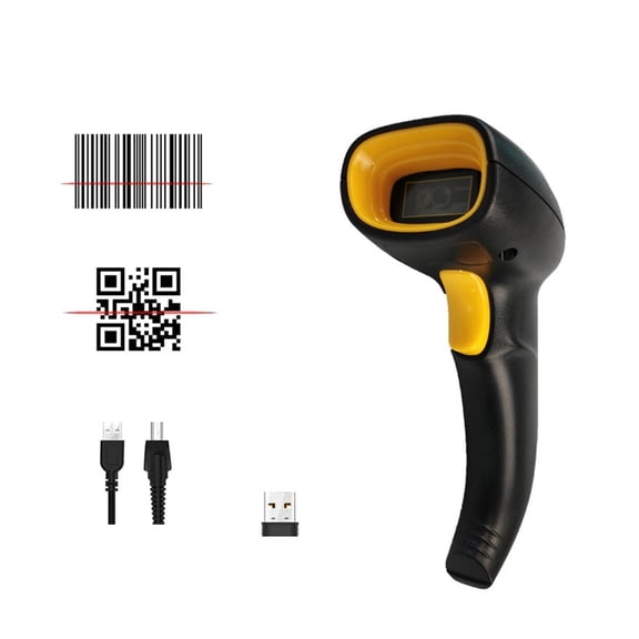 Wireless Barcode Scanner Bluetooth Code Reader 1D/2D QR Bar Code Scanner Support Mobile Phone I Handheld Reader POS Inventory ,Easy to Use