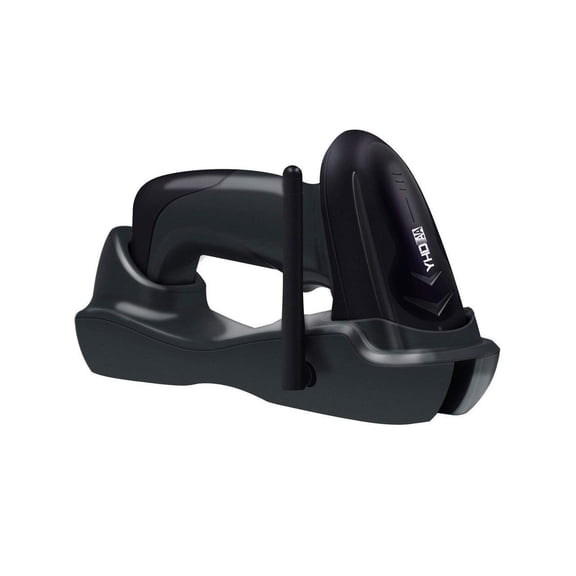 Wireless Barcode Scanner with USB Cradle Receiver Charging Base 433MHz Handheld 1D Cordless Laser Barcode Reader Portable Bar Code Scanning for Retail Supermaket Warehouse