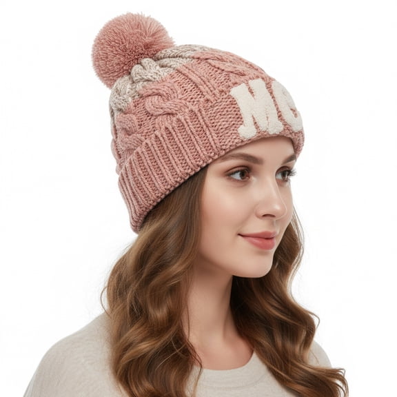 Wireless Beanie Hat Headphones | Music Winter | Knit Stereo Headphone Cap Women Soft Hat with Pompon | for Skiing