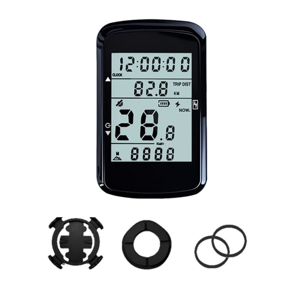 Wireless Bicycle Computer 2.4 Inch Screen Digital Stopwatch with Backlight Wireless Speedometer Rechargeable for Outdoor Cycling (Set 1)