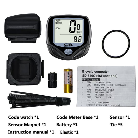 Wireless Bike Computer, Waterproof Cycling Speedometer With Auto Wake-Up & Backlight, Wireless Bicycle Odometer Tracking Speed, Distance, Time For Road & Mountain Bikes