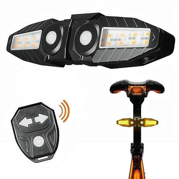 Wireless Bike Tail Light with Turn Signals, USB Rechargeable Remote Control Bicycle Rear Brake Safety Light, IPX4 Waterproof LED Taillight for Road MTB Scooter