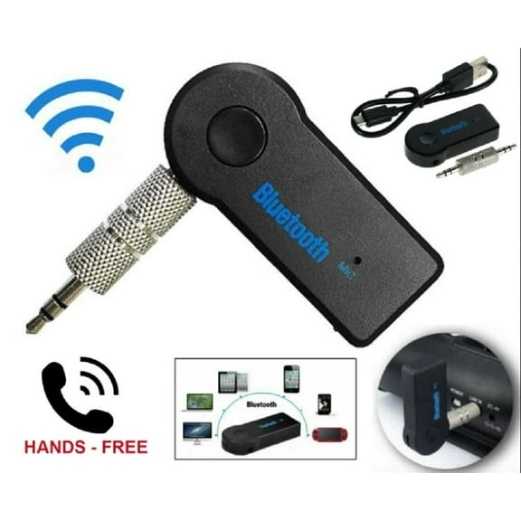 1-Pack Wireless Bluetooth 3.5mm AUX Audio Receiver – Universal Stereo Music Adapter for Home & Car TIKA