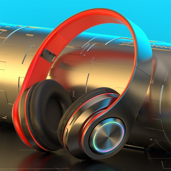 Wireless Bluetooth 5.2 Headphones Over-Ear Foldable Stereo Headset LED Light Dual Mode Wired Wireless 7H Playtime Adjustable for Gaming Music Calls Gift