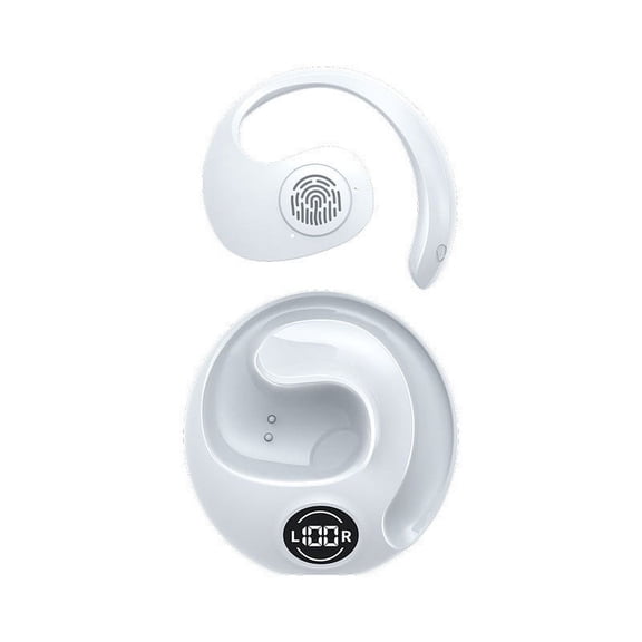 Wireless Bluetooth 5.3 Earbuds, Waterproof Open Ear Hanging Bluetooth Earphones, LED Display, HiFi Stereo Noise Reduction, Low Delay, Long Battery Life
