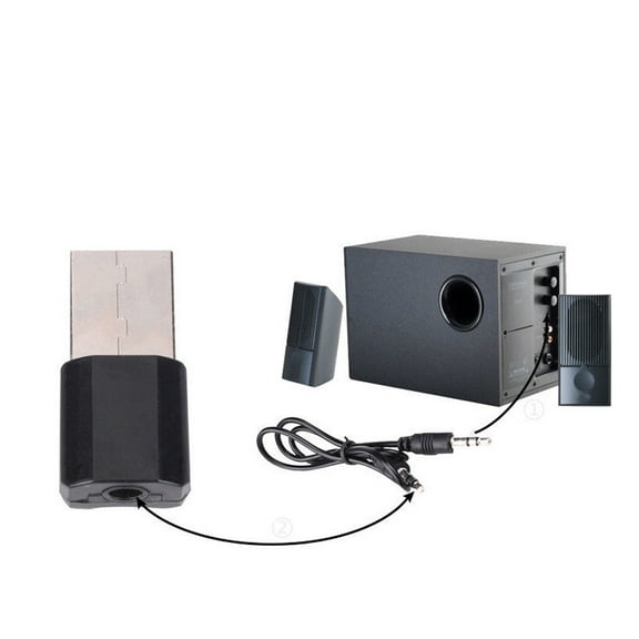 Wireless Bluetooth Audio Receiver - 3.5mm AUX Stereo, 5-10M Range, USB Power - for Car/Home Audio Systems
