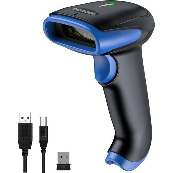 Wireless Bluetooth Barcode ,3-in-1 Bluetooth & USB Wired & 2.4G Wireless Barcode Reader 2D 1D QR Code Automatic Fast Precise Bar Code for Phone Laptop Tablet