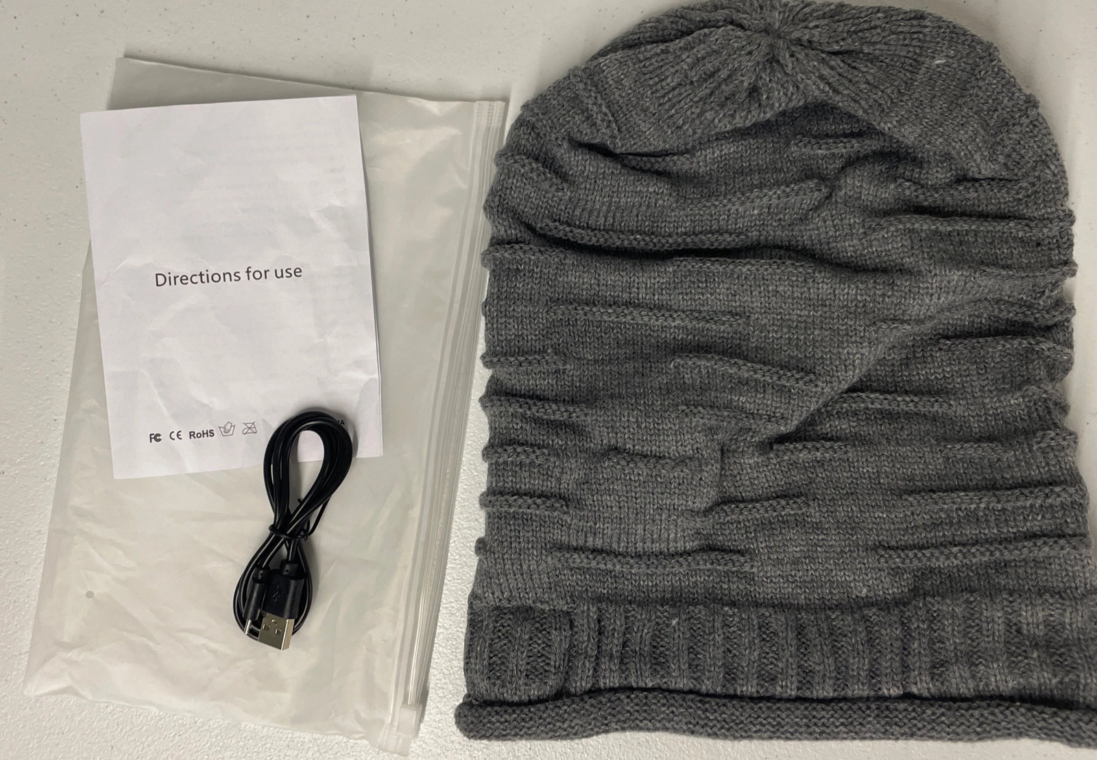 BUTTERFLY- Wireless Bluetooth Beanie Knit Hat Gray Speaker Mic Headphone Headset Mens Women