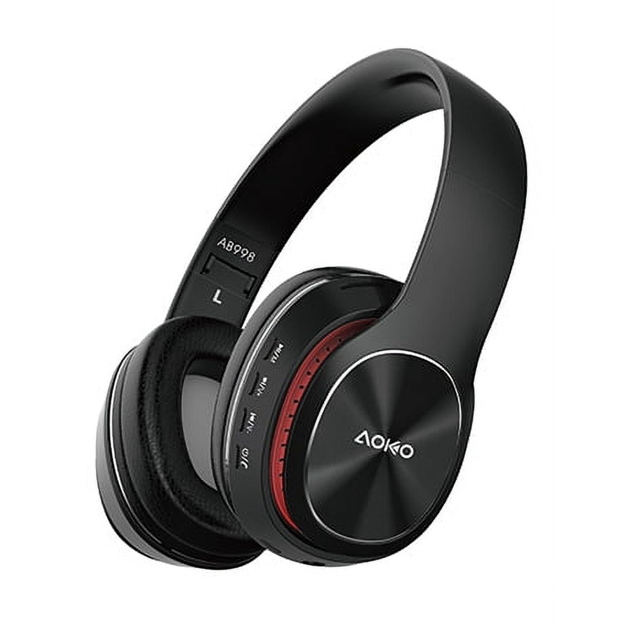Wireless Bluetooth Collapsible Over the Ear Headphones with Built-in Mic - Black