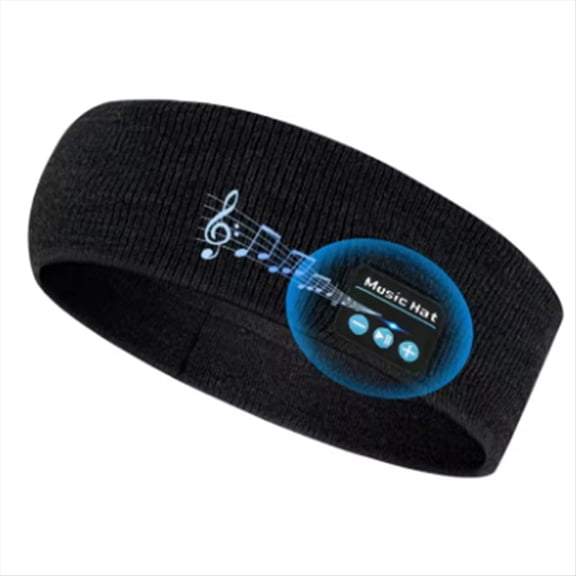 Wireless Bluetooth-Compatible Headphone Sleeping Headband Headphones Head Scarf Thin Comfortable Music Earbuds,1 * Headphones Head Scarf,Black