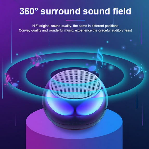 Wireless Bluetooth,Compatible Speaker Small Subwoofer Portable Outdoor Mini Audio Compatible for iOS/Android,Blue Purple