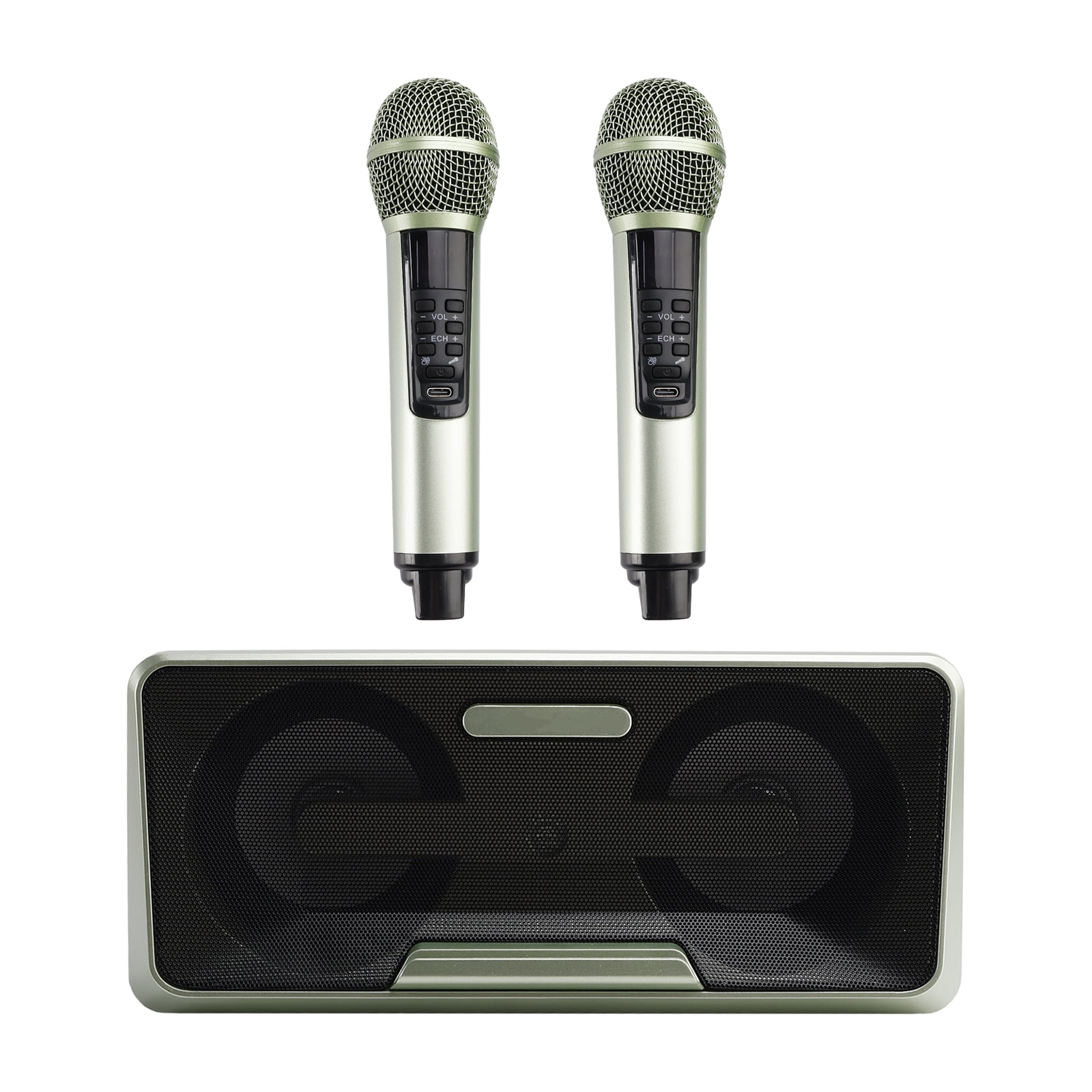 Wireless Bluetooth Dual Microphone Karaoke All-In-One Speaker for Home Outdoor