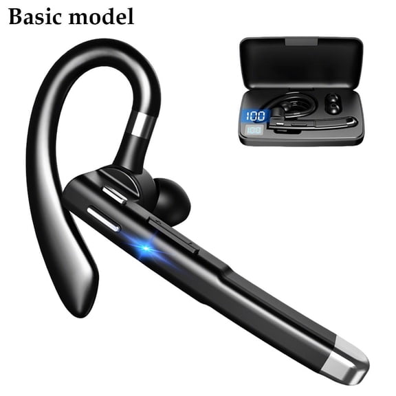 Wireless Bluetooth Earbud, IPX7 Waterproof Single Ear Hook Headset with Enc, Driving and Business Calls, Basic Version