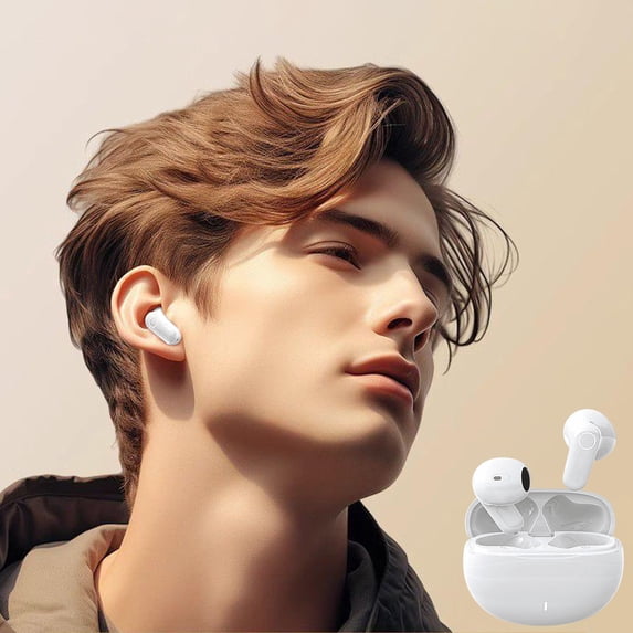 Wireless Bluetooth Earbuds,Half In Ear Earbuds,Short Stems Earbuds,Noise Reduction Earbuds,Great Sound Earbuds,Comfortable Earbuds,Touch Control Earbuds,48H Total Playtime,IP5 Waterproof Earbuds