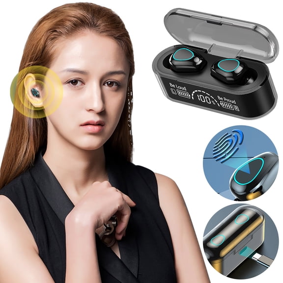 Wireless Bluetooth Earbuds, IPX5 Waterproof Sports Earphones with 24H Battery Case, Bluetooth for Running Gym Workout, HD Stereo Sound, Secure Fit Ear Hooks