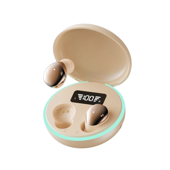 Wireless Bluetooth Earbuds In‑Ear Comfort Pain‑Free Mini Invisible Earphones with Digital Charging Case for All‑Night Wear Sleeping Earbuds