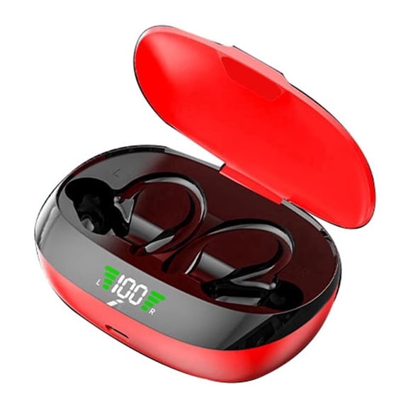 Wireless Bluetooth Earbuds Waterproof Noise Reduction LED Digital Display Dual Hanging Ears HD Calling, Suitable for Music,Sports,Business