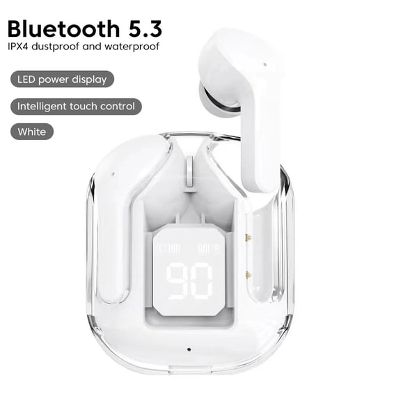 Wireless Bluetooth Earphone Transparent HIFl Headphones Digital Display Sports Gaming Noise Cancelling Headset For Phones
