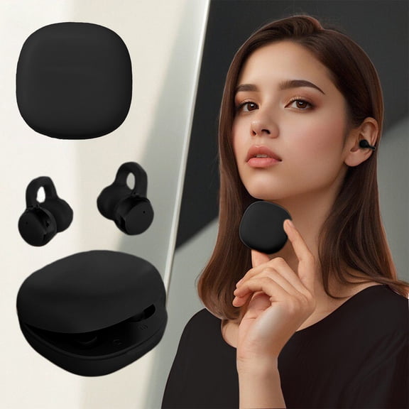 Wireless Bluetooth Earphones & Clip-On Earbuds Wireless Bluetooth,Open Ear Earbuds, Lightweight Comfort,Adaptive Comfort with Secure Fit,Earbuds for Sports, Running Black