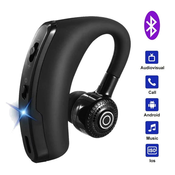Wireless Bluetooth Earpiece for Cell Phone - Hands Free Headset for Cell Phone with Built-in Mic, Dedicated Keys for Volume/Next/Prev, On/Off, Compatible with iPhone, Android