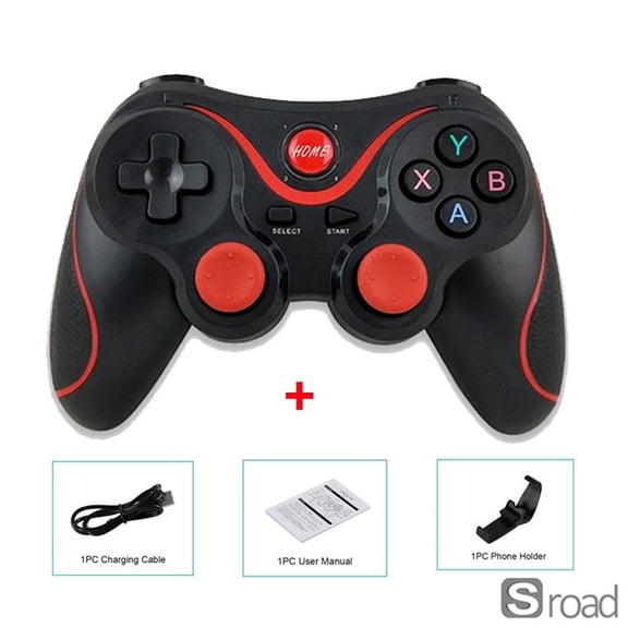 Wireless Bluetooth Game Controller, Dual Vibration Joystick For Phone, PC, IOS Android, Ergonomic Gamepad With Phone Holder For Gaming, TV Box, Tablet (Black)
