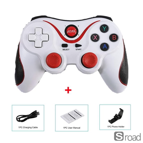 Wireless Bluetooth Game Controller, Dual Vibration Joystick For Phone, PC, IOS Android, Ergonomic Gamepad With Phone Holder For Gaming, TV Box, Tablet (Black)