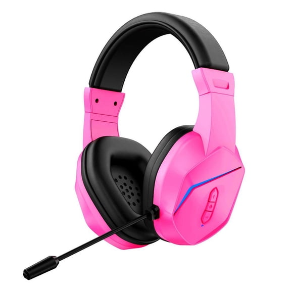 Wireless Bluetooth Gaming Headset with Mic for Gamers, PU Earbuds and PVC Cable