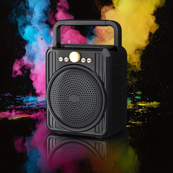 Wireless Bluetooth Handheld Speaker With Colorful Light Show, Portable Party Speaker, TF Card AUX USB, Long Battery, Compact, Indoor Outdoor, Stylish Audio For Home Or Travel, Rich Bass